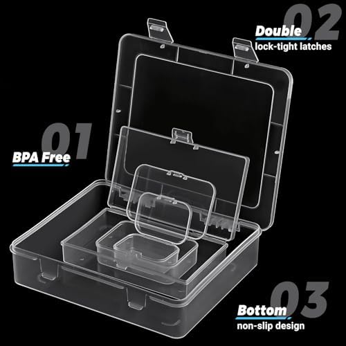 Clear Small Plastic Storage Containers with Lids, 7 Pack - Image 3