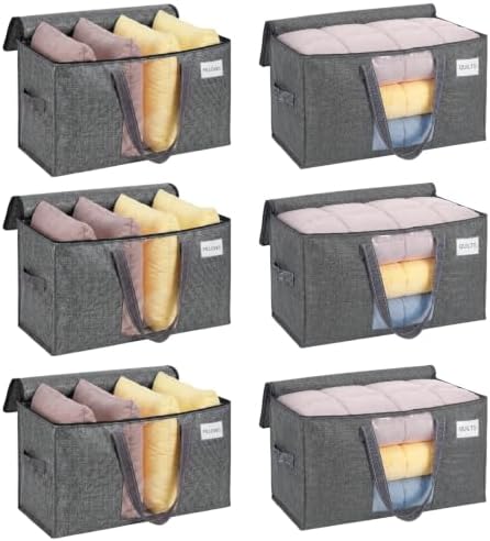 VENO Moving Bags, Wide Open Top, Clear Window, Gray, 6 Pack by Veno