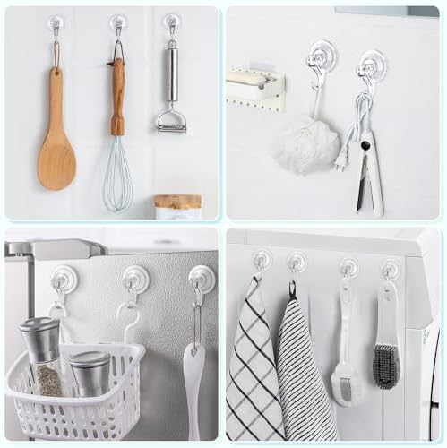 VIS'V Shower Suction Cup Hooks, Removable and Reusable, Clear, Small, 2 Pcs - Image 5