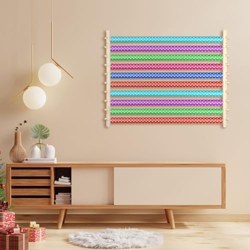 Kigley 10 Tier Ribbon Holder Organizer Rack Wood Wrapping Paper Display - Image 5
