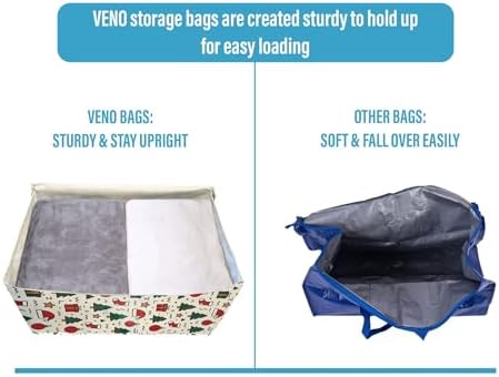 VENO 6 Pack Extra Large Heavy Duty Moving Bags with Wide Opening & Reinforced Handles, Reusable Storage Tote Bags with Strong Zippers for Clothes, College Dorm Essentials & Moving Supplies - Image 5