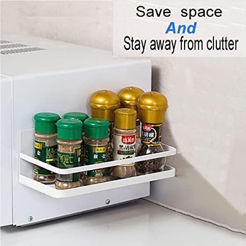 Magnetic Spice Rack Refrigerator Side Magnetic Spice Rack Kitchen Magnetic Shelf Magnetic Fridge Shelf Perfect Space Saver for Kitchen/Apartment 2 Pack (White) - Image 6