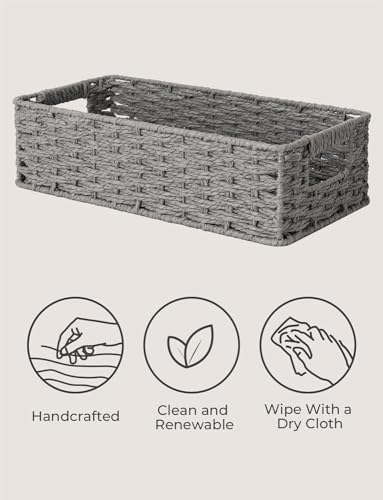 StorageWorks Toilet Tank Basket for Bathroom, Round Paper Rope Wicker Storage Basket Back of Toilet Tank Top, 14 ¼"L x 6 ¾"W x 3 ¾"H, 2 Pack - Image 5