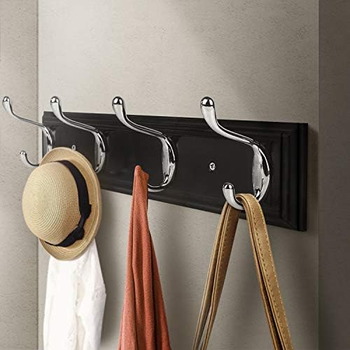 Wall Mounted Coat Hanger, 4 Hooks for Coats, Keys, Bags - Heavy Duty Zinc Alloy, Versatile for Entryway, Bedroom, Kitchen, Mudroom - Black - Image 4
