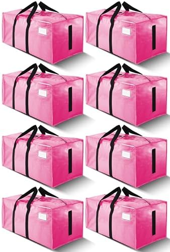 HOMESURE Supports 200lbs Heavy Duty Moving Bags - Strong Zipper & Wrap-Around Handles - Water-Resistant Storage Totes, Durable Alternative to Moving Boxes - 8 Pack - Pink by testVendor01-gamma