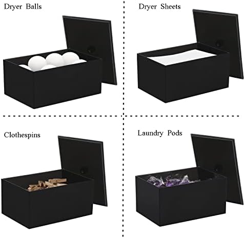 Farmhouse Laundry Dryer Sheet Holder Detergent Pods Container, Black - Image 3