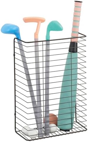 mDesign Metal Wire Wall Mount Storage Organizer for Holiday/Celebration Gift Wrap and Bows - Hang in Closet, Basement, Craft Room, Laundry Room, Garage - Bronze by mDesign