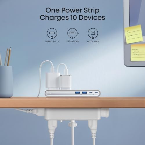 Anker Nano Power Strip, Desk Clamp, 70W Max, 1500J Surge Protector, 2 USB C - Image 4