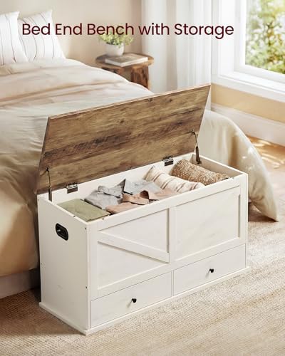 VASAGLE Storage Chest with 2 Fabric Drawers, 15.7 x 39.4 x 19.9 Inches - Image 4