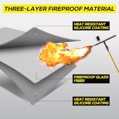 PAWBOSE Heat Resistant Mats for Countertops 16x24 Inch - 2PCS Fireproof Air Fryer Mat, Hot Pad for Ninja, COSORI, Cuisinart, Toaster, Oven & Small Kitchen Appliances - Grey - Image 5