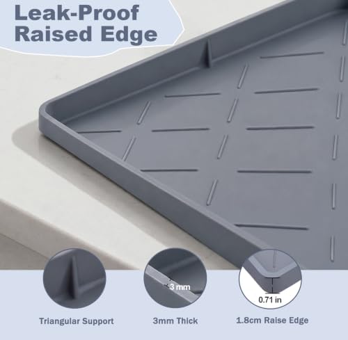 Extra Thick Under Sink Mat 34" x 22", Waterproof with Raised Edge - Image 3