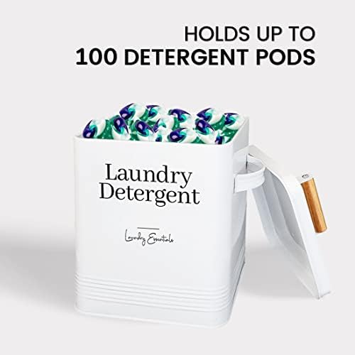 Modern Farmhouse Laundry Detergent Container for Laundry Decor (White) - Image 3