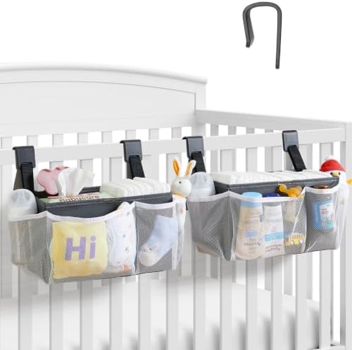2-Pack Hanging Diaper Organizer for Crib, Playpen, Bassinet & Pack n Play by HOGARCOSAS