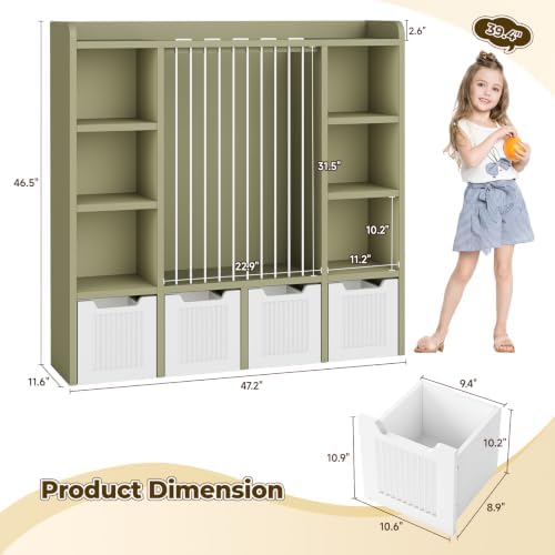 Toy Storage Organizer with Stuffed Animal Storage, Green - Image 2