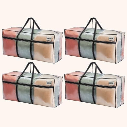 VENO Extra Large Moving Bags, Christmas Tree Storage, Clear, 4 Pack by Veno