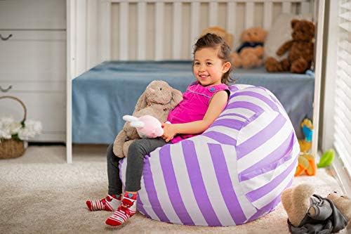 WEKAPO Stuffed Animal Storage Bean Bag Chair Cover for Kids - Image 5