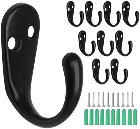 Bonsicoky 10 Pcs Wall Mounted Coat Hooks, Black by Bonsicoky