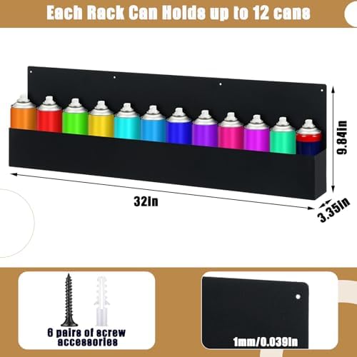 Menkxi 2 Pack Spray Can Holder Rack Organizer Wall Mount - Image 2