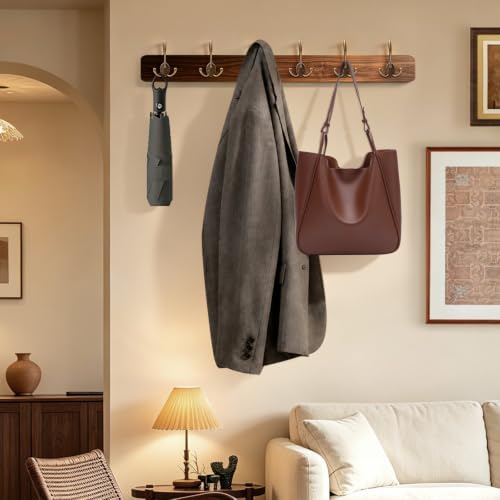 6 Pack Antique Brass Big Heavy Duty Three Prongs Coat Hooks for Thick Coat - Image 5