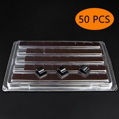 SOULWIT 50 Pcs Self Adhesive Cable Management Clips, Cable Organizers Sticky Wire Clips Cord Holder for TV PC Laptop Ethernet Cable Desktop Home Office (Black) - Image 2