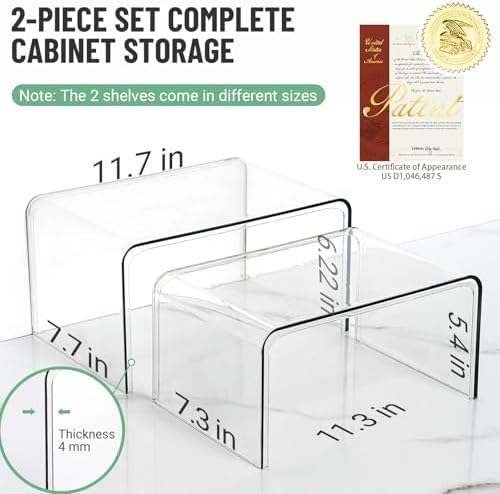Bobomoment Clear Cabinet Organizer, Stackable Shelf Organizer Set of 2 - Image 2