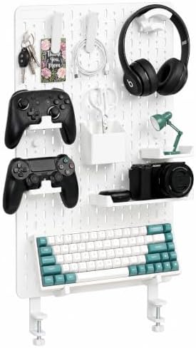 Clamp-On Desk Pegboard Organizer, 14 Accessories, White by YDMeiker