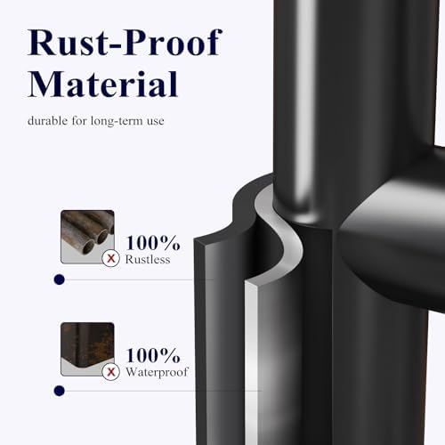 Kitsure Metal Toilet Paper Holder Free Standing, Medium - 2 Pack, Black - Image 3