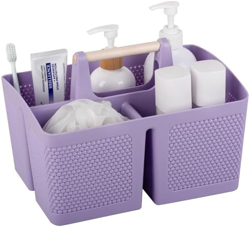 rejomiik Plastic Shower Caddy, Portable Shower Basket with Handle, Purple by rejomiik