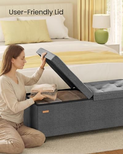 SONGMICS Storage Ottoman Bench with Legs, Flipping Lid, 43.3 Inches - Image 2