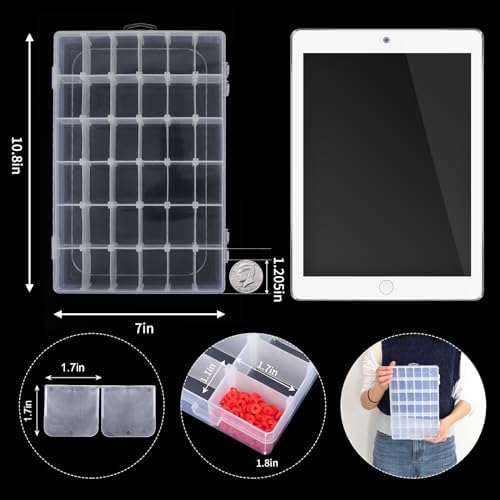 Bead Organizer Storage 2 Pack 36 Grid Jewelry Tackle Craft Box Adjustable - Image 2
