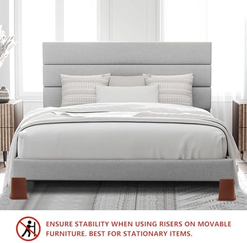 8 Pack Bed Risers 6 inch Heavy Duty Brown, Furniture Risers - Image 3