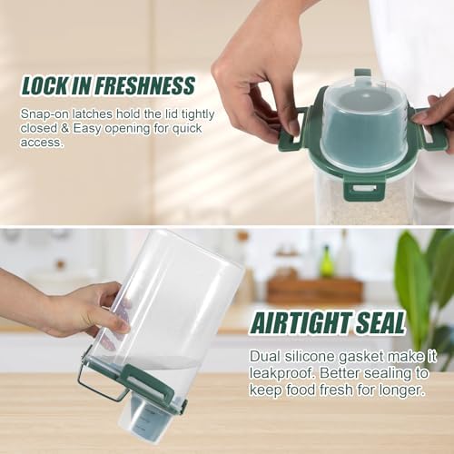 2 Pack 3 Lbs Pet Dog Cat Food Storage Containers for Travel - Pine Green - Image 4