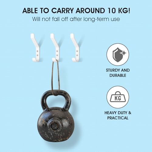 GlazieVault Coat Hooks – Door Hooks (5 Pack) -Heavy Duty Wall Mounted - Premium Design Rust Free Hooks - Image 3