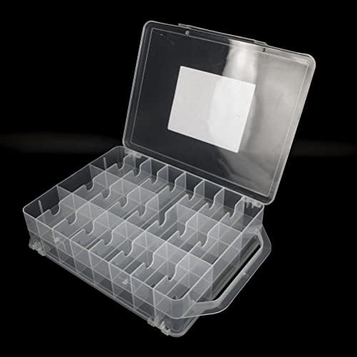 46 Grids Sewing Organizer, Double Sided Thread Box Storage, Portable Clear Plastic Organizer Box for Embroidery and Sewing Threads, Embroidery Floss, Crafts, Small Toys (Clear) - Image 2