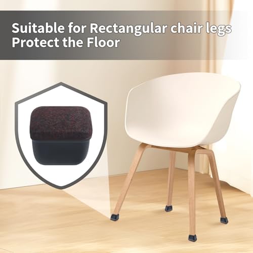 Ezprotekt Rectangle Felt Chair Leg Floor Protectors for Hardwood Floors - Image 5