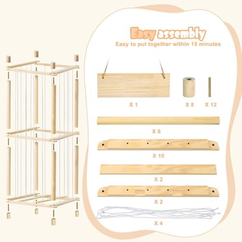 Stuffed Animal Storage, Wood Stuffed Animal Zoo Storage with Brake Wheels, Space Save Toy Organizer, Large Capacity Stuffed Animal Holder, Perfect for Nursery Playroom Kidroom Bedroom-43 Inch - Image 5