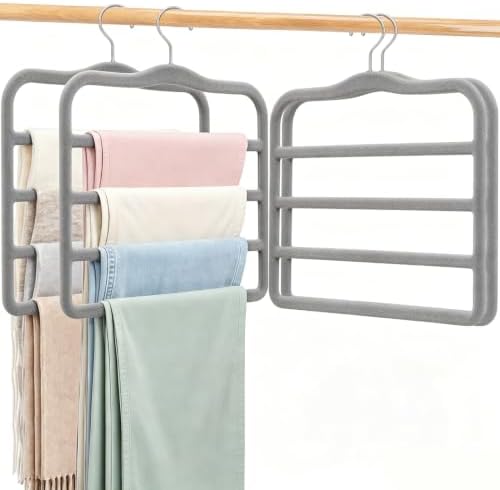 Velvet Pants Hangers Space Saving, 4 Pack Non Slip Closet Organizer by FATHITA