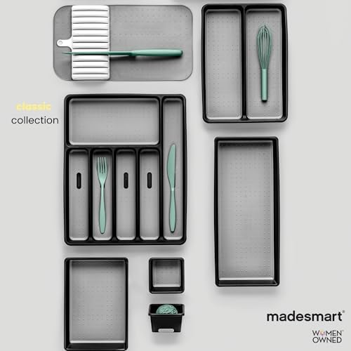 madesmart Classic 3 Compartment Utensil Tray, Carbon - Image 5