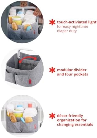 Skip Hop Diaper Caddy Organizer with Touch Sensor Night Light Nursery Style Oat - Image 4