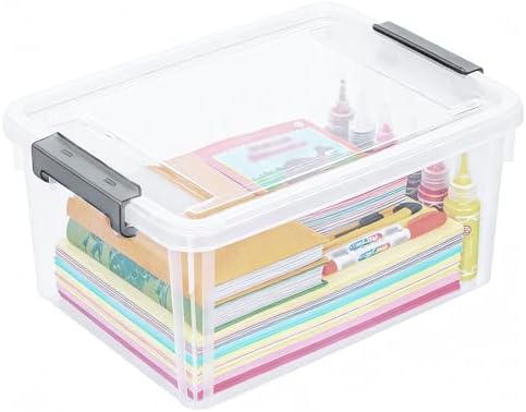 Citylife 17 QT Clear Storage Bins with Lids 1 Pack Plastic Storage Bins by CITYLIFEHomeOrganization