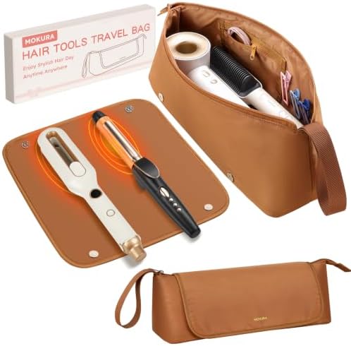 MOKURA Hair Tools Travel Bag with Heat Resistant Mat Fits Curling Iron by MOKURA