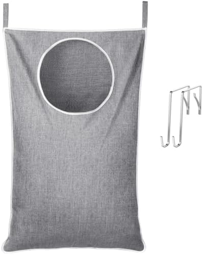 Lifewit 1 Pack Over Door Laundry Hamper, Collapsible Hanging, Light Gray by Lifewit