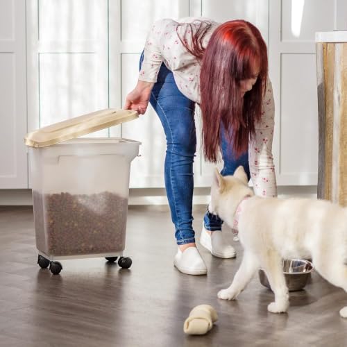 IRIS USA Dog Food Storage Container, Up to 22 lbs, Almond, Made in USA - Image 2