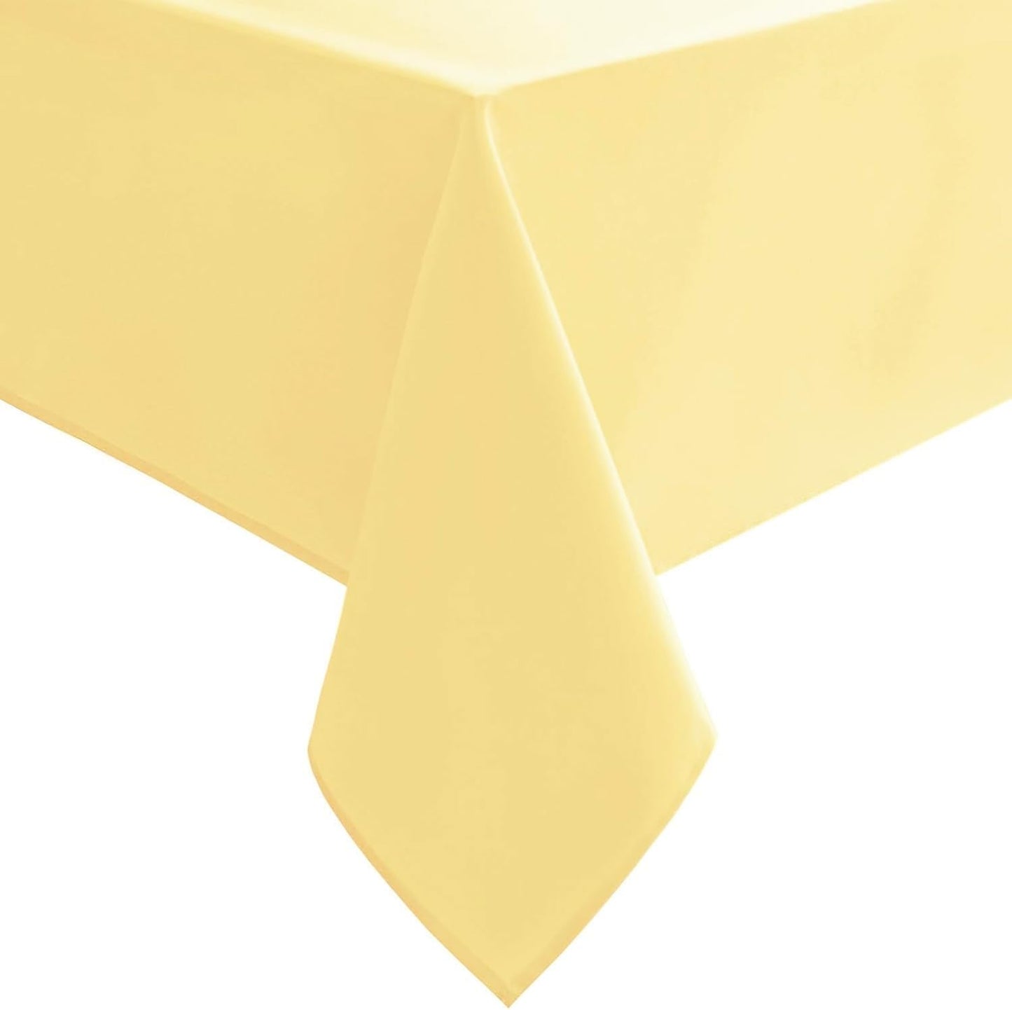 Hiasan Light Yellow Tablecloth for Square Tables - Waterproof and Spillproof Washable Fabric Table Cloth for Dining Room Kitchen Party, 60 x 60 Inch