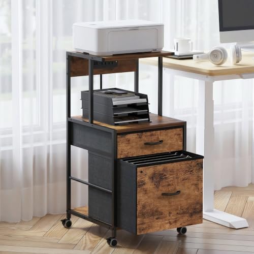 Printer Stand with Charging Station, File Cabinet for Home Office - Image 7