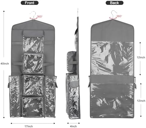 EXLIFBAG Wrapping Paper Storage, Double-Sided Hanging Storage, Grey - Image 2