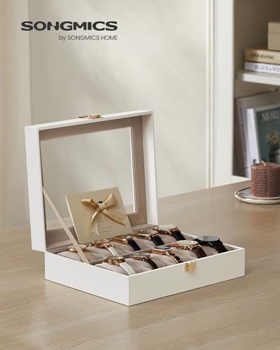 SONGMICS Watch Box, 10-Slot Watch Case with Large Glass Lid - Image 2