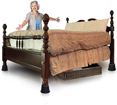 Slipstick CB672 Premium 3 Inch Bed Risers/Furniture Raisers with Steel Reinforced Caster Wheel Holder Top, Lifts Height 3" (4 Pack) Supports 2,640 Pounds, Black, Stackable with CB671 - Image 3