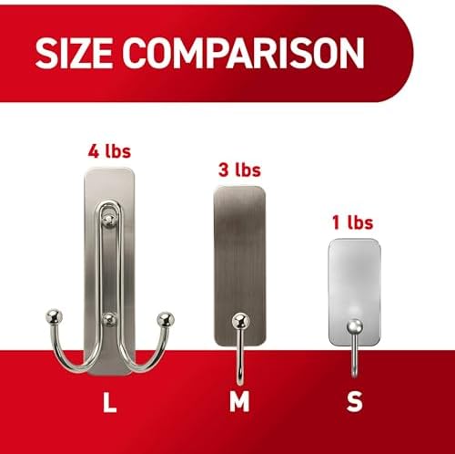 Command Large Matte Black Double Hooks, 2 Hooks and 2 Strips, Damage Free Hanging Wall Hooks with Adhesive Strips, No Tools Coat Hooks for Hanging Home Decor, Holds up to 4 lb (Pack of 3) - Image 6