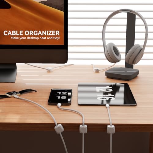 Daisyhome Rotatable Cord Organizer, Strong Adhesive Spring Cable Clips - Image 3